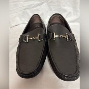 Classic Faranzi Black Loafers with Metal Accent
